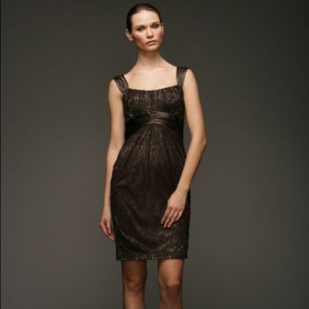 Marc Bouwer GLAMIT! Mink Cocktail Dress lace 6 vintage 2000s